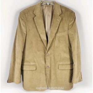 MEETING STREET Mens 44 Reg‎ Tan Corduroy 2 Button Sport Coat Blazer Jacket